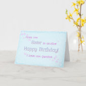 1人の姉妹から別の姉妹（誕生日） カード (黄色い花)