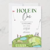 1人の少年の最初の誕生日に穴 招待状 (正面)