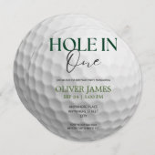 1人の少年の最初の誕生日に穴 招待状 (正面/裏面)