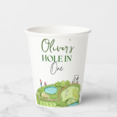 1人の少年の最初の誕生日に穴 紙コップ (正面)