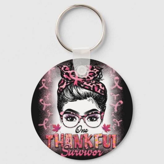 1人の感謝の遺族の乳がん認識度 キーホルダー (正面)