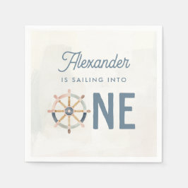 1人の最初の航海の誕生日・キッズにセーリング スタンダードカクテルナプキン