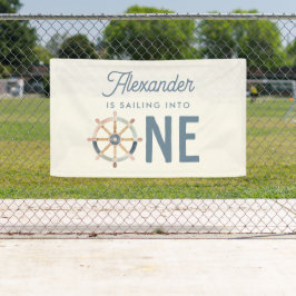 1人の最初の航海の誕生日・キッズにセーリング 横断幕