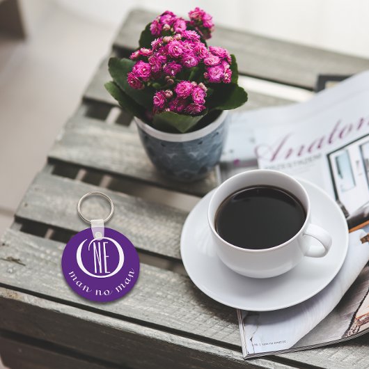 1人の男の勇気付けられる引用文紫 キーホルダー