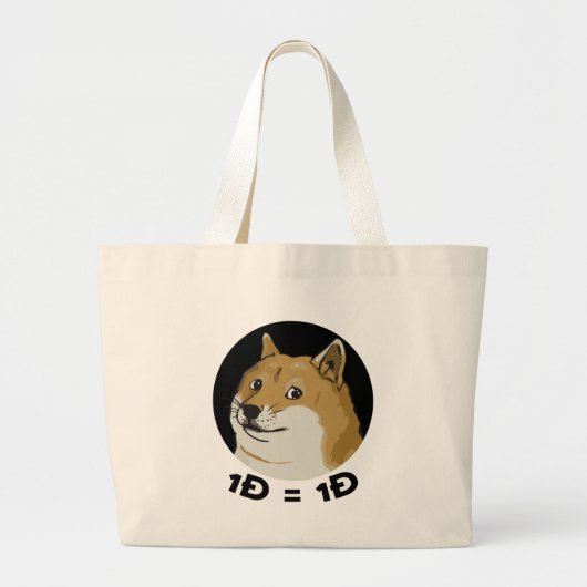 1人の総督=総督のDogecoinの1のトート ラージトートバッグ (正面)