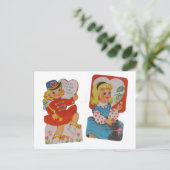 1人の2人のヴィンテージのバレンタイン シーズンポストカード (スタンド正面)