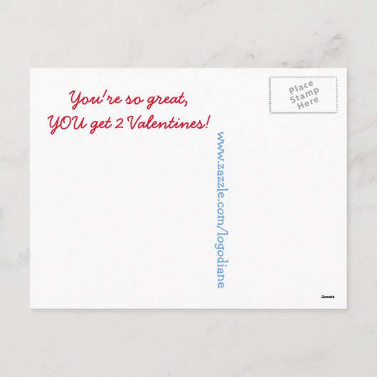 1人の2人のヴィンテージのバレンタイン シーズンポストカード (裏面)