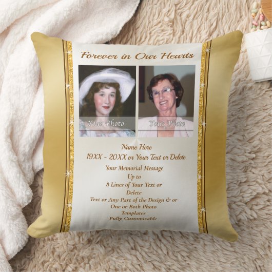 1人または2人の写真、記念写真枕 クッション (ブランケット)