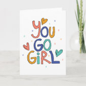 1人やる気を起こさせるのカッコいい女の子You Goガールクリップアートギル カード (正面)