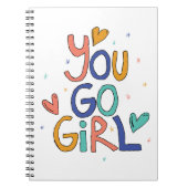 1人やる気を起こさせるのカッコいい女の子You Goガールクリップアートギル ノートブック (正面)