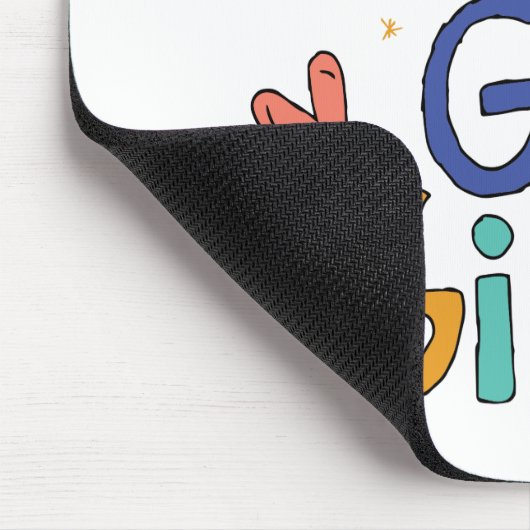 1人やる気を起こさせるのカッコいい女の子You Goガールクリップアートギル マウスパッド (コーナー)