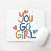1人やる気を起こさせるのカッコいい女の子You Goガールクリップアートギル マウスパッド (マウス)