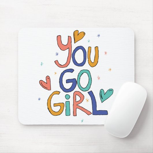 1人やる気を起こさせるのカッコいい女の子You Goガールクリップアートギル マウスパッド (マウス)