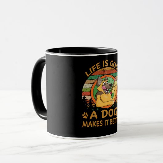 1人生は良い犬は良い マグカップ (正面左)