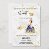 *~* 1人魚 6 スウィート シックスティーン フローラル ブルー バースデー 招待状 (裏面)