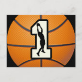 1位のバスケットボールと選手 ポストカード (正面)