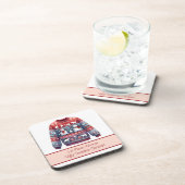 1位優勝者の醜いセーターのコンテスト赤い青 コースター (右側)