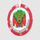 1位優勝者みにくいセーター競技種目メダル オーナメント (正面)