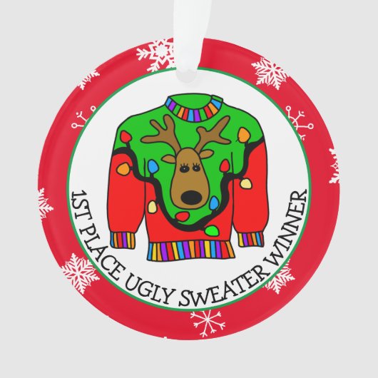 1位優勝者みにくいセーター競技種目メダル オーナメント (正面)