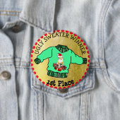 1位醜いセーター勝者クリスマス金ゴールドメダル 缶バッジ (インサイチュ)