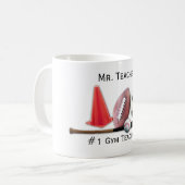 #1体育館先生の編集可能マグ コーヒーマグカップ (正面左)