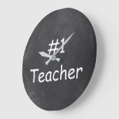 #1先生シャルボードデザインギフトアイディア ラージ壁時計 (傾斜)