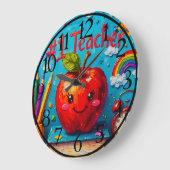 #1先生評価イラストレーション ラージ壁時計 (傾斜)