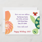 1写真かわいいモダン引っ越しましたクリスマスビーチ 案内状 (裏面)