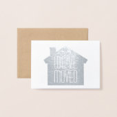 1写真の引っ越しましたエレガントでモダンなクラフトは及び実在します 箔カード (封筒付き正面)