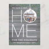 1写真の新しいホームアドレスモダンウッド&パインムービング シーズンポストカード (正面)