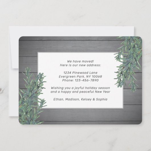1写真の新しいホームアドレス変更クリスマスムービング シーズンカード (裏面)
