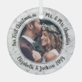 1写真クリスマス大理石のミセスエレガントフェイクさん ガラスオーナメント (正面)