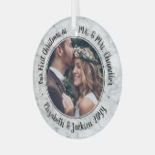 1写真クリスマス大理石のミセスエレガントフェイクさん ガラスオーナメント (正面左)