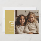 1写真コラージュミニマルクリスマス金ゴールド平和愛 シーズンカード (正面)