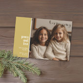 1写真コラージュミニマルクリスマス金ゴールド平和愛 シーズンカード