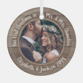 1写真ミセス・初めてのクリスマス・ウフェイクィード ガラスオーナメント (正面)