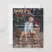 1写真メリーモダンクリスマス親愛なるSanta Wishリスト シーズンカード (正面)