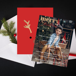 1写真メリーモダンクリスマス親愛なるSanta Wishリスト シーズンカード