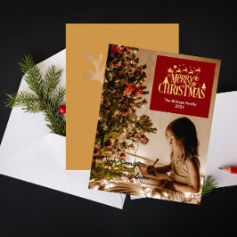 1写真メリーモダンクリスマス親愛サンタ シーズンカード