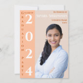 1写真モダンカスタマイズ可能ピーチベージュホワイト 招待状 (正面)