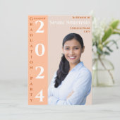 1写真モダンカスタマイズ可能ピーチベージュホワイト 招待状 (スタンド正面)