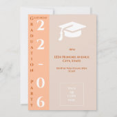 1写真モダンカスタマイズ可能ピーチベージュホワイト 招待状 (裏面)