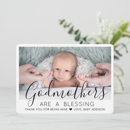 1写真モダンバプテスマ又は《キリスト教》洗礼式や命名式 サンキューカード (スタンド正面)