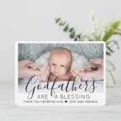 1写真モダン洗礼又は《キリスト教》洗礼式や命名式神父 サンキューカード (スタンド正面)