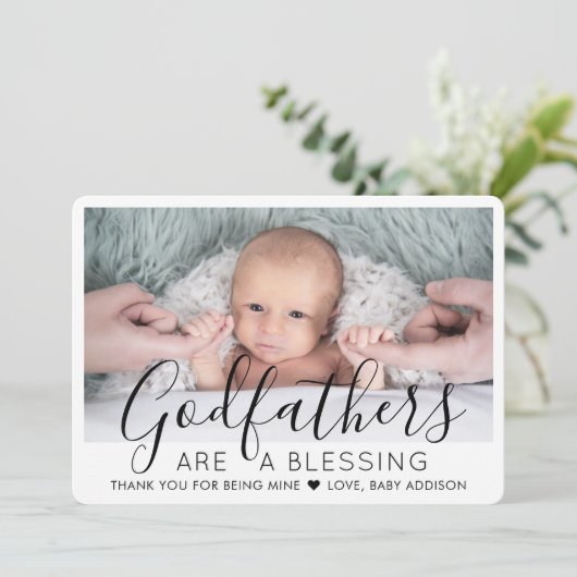 1写真モダン洗礼又は《キリスト教》洗礼式や命名式神父 サンキューカード (スタンド正面)