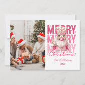 1写真ヴィンテージピンクナツクラッカークリスマス シーズンカード (正面)