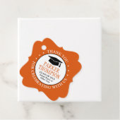 1写真卒業ありがとうオレンジ&ブラックファンシー フェイバータグ (インサイチュ)