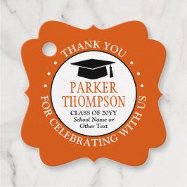 1写真卒業ありがとうオレンジ&ブラックファンシー フェイバータグ