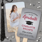 1写真卒業エレガントブラシ付きグレー赤黒 ハンドファン