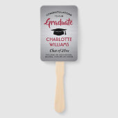 1写真卒業エレガントブラシ付きグレー赤黒 ハンドファン (正面)